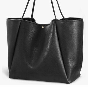Chic Black Leather Weekender Tote Bag By HOXIS